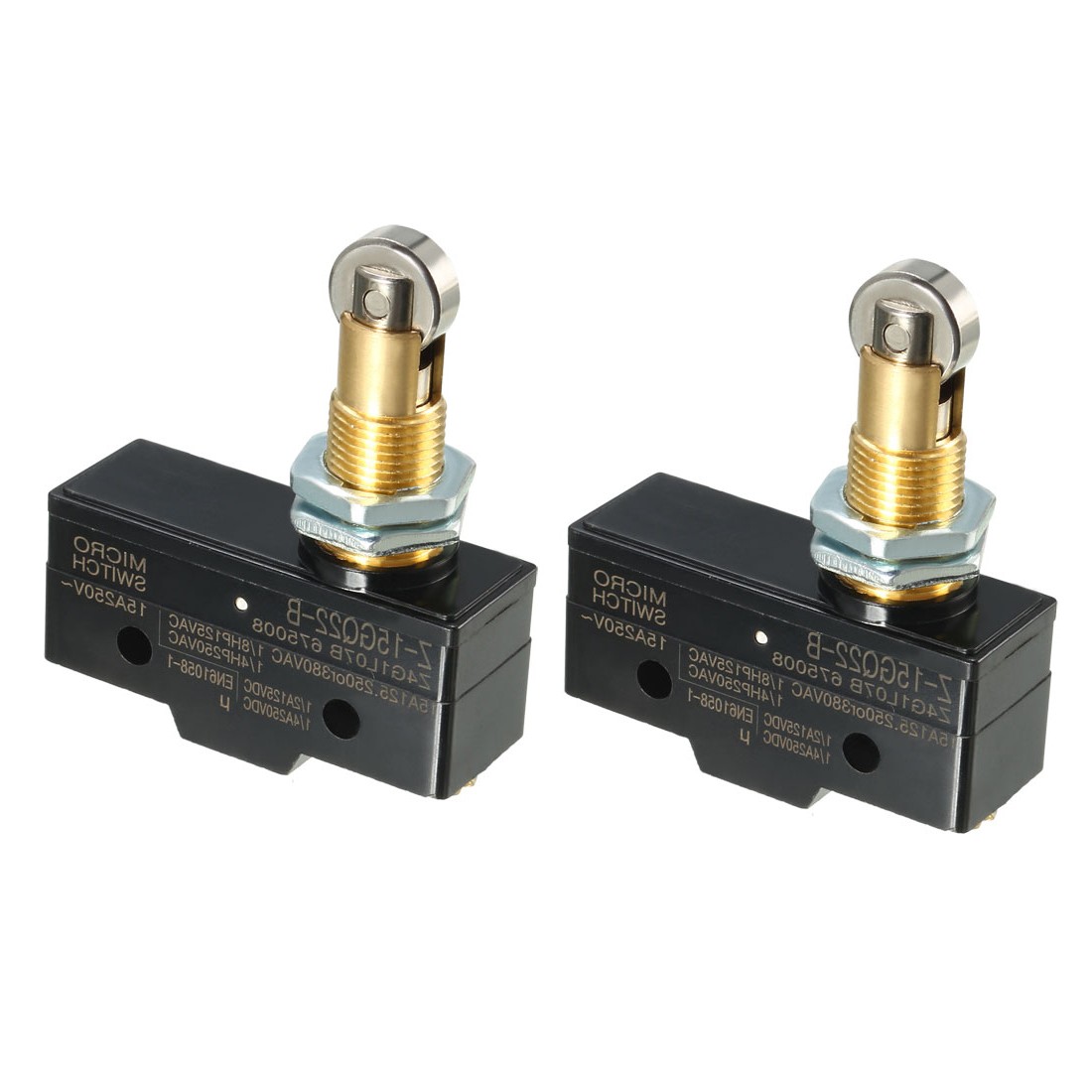 2pcs Z-15GQ22-B 1NO+1NC Micro Action Switch DIY Roller Plunger