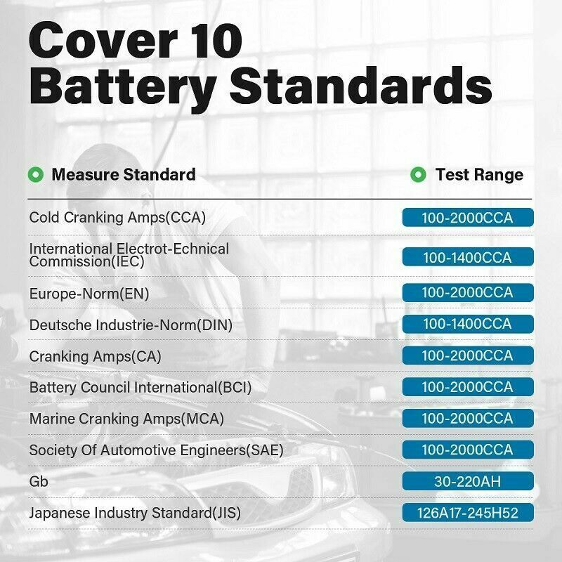 TOPDON Battery Tester Cranking Charging System Battery Analyzer with Printer