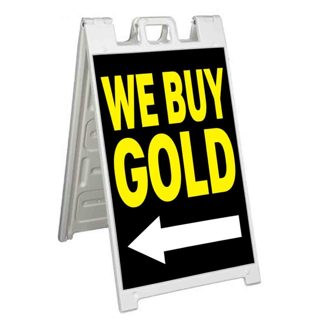 WE BUY GOLD Signicade 24x36 Aframe Sidewalk Sign Banner Decal LEFT ARROW