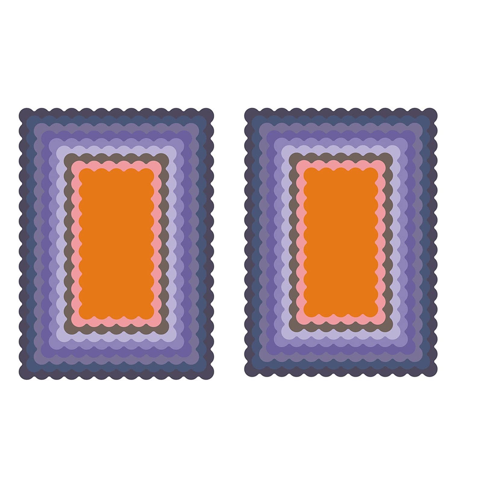 Nesting Scalloped Rectangles Metal Die Cuts,Spring Square Frame Cutting Dies ...