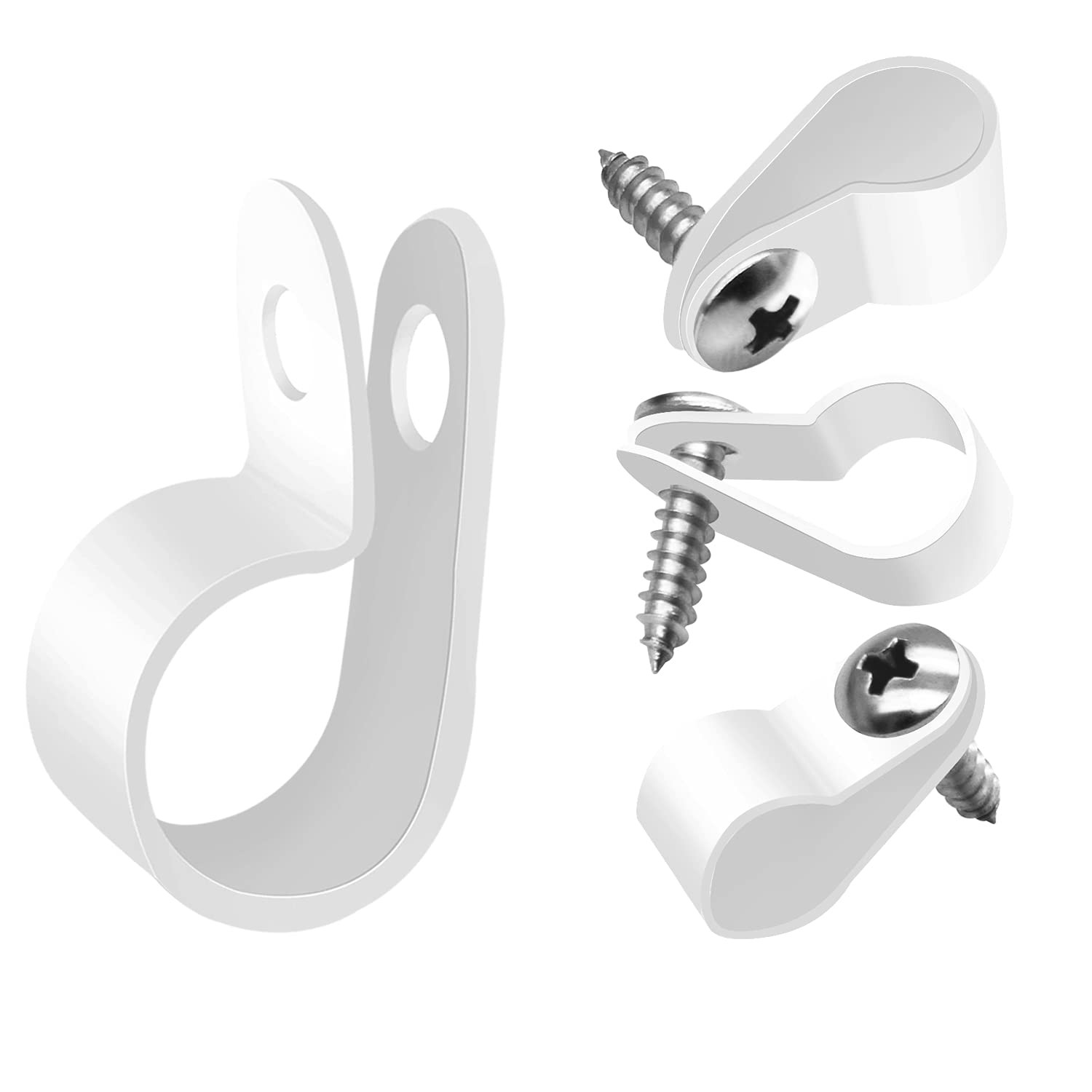 Rope Light Clips 50PCS Cable Clamps with Screws for Mounting