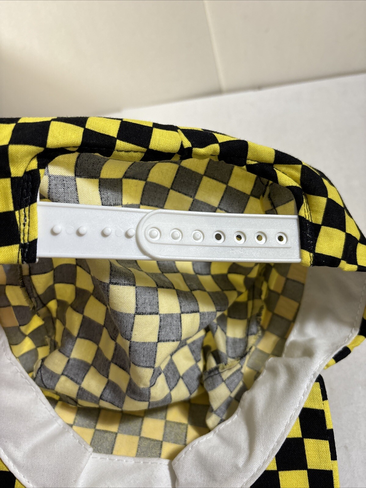 Vintage New York New York Casino Hotel Hat Yellow Black Check Snapback 80s