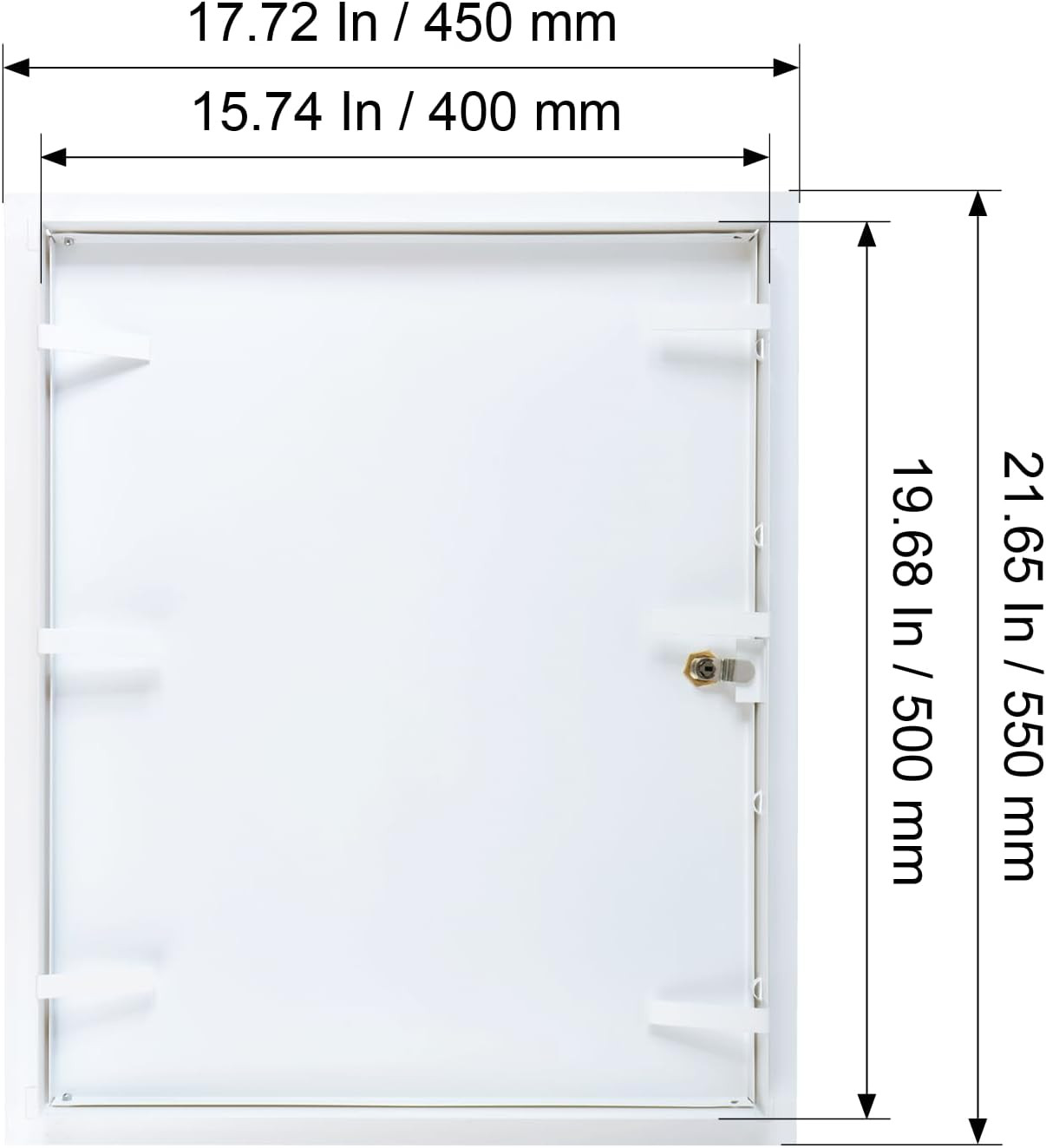 Lockable 16" x 20" White Metal Access Panel for Plumbing & Electrical Services