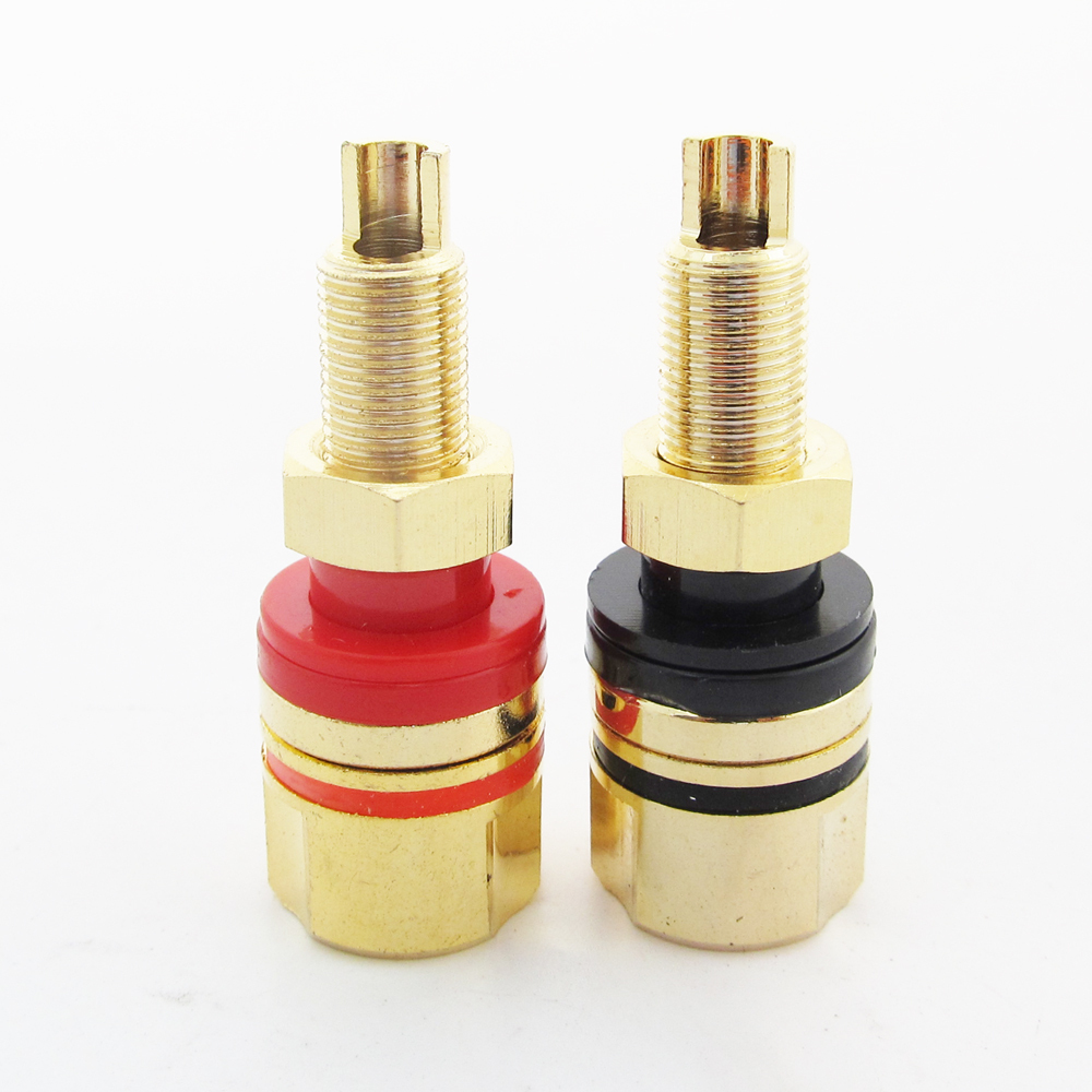 50pcs High Quality Gold Plated Copper Amplifier Speaker Terminal Binding Post