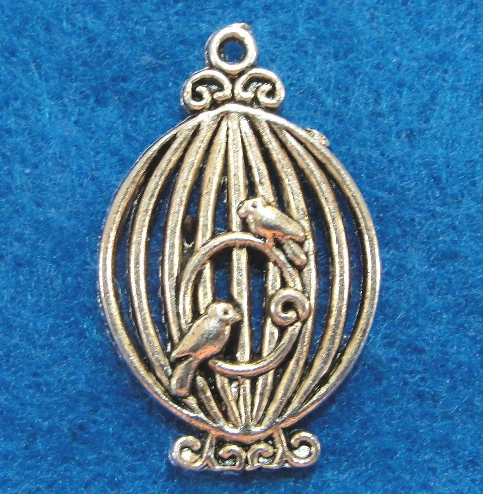 6Pcs. Tibetan Silver BIRD CAGE Charms Pendants Earring Drops Findings BD081