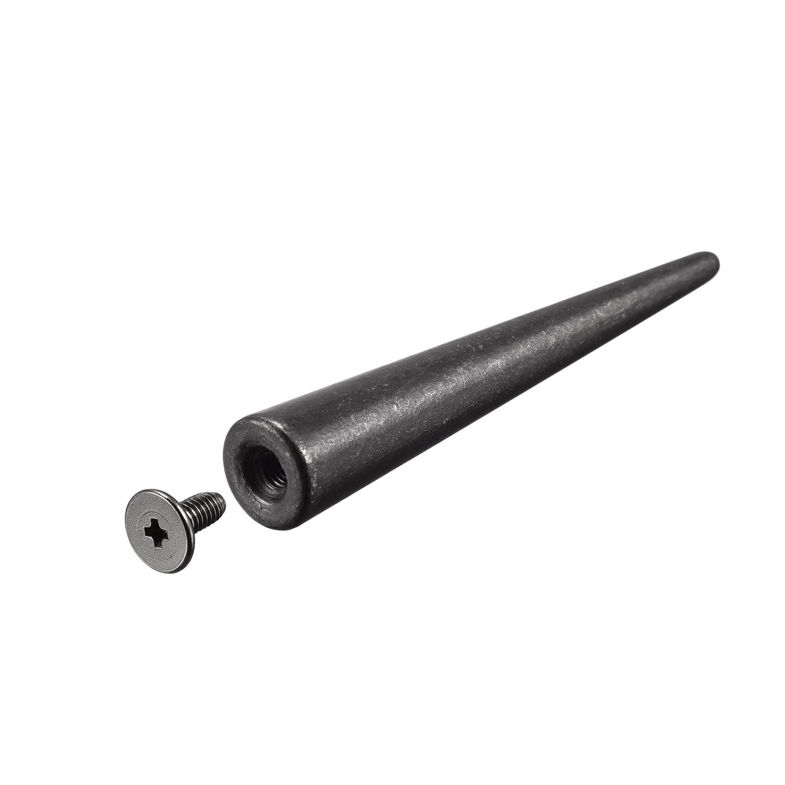 10x55mm Screw Back Rivets, 10 Set Solid Leather Studs for DIY Black