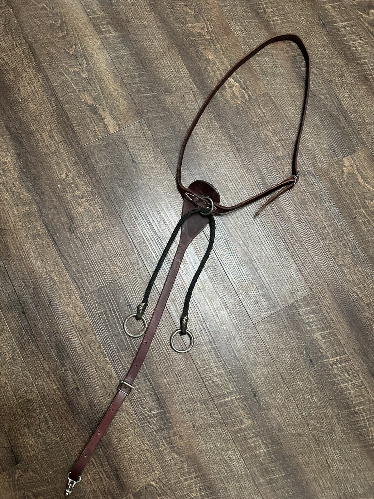 Horse Tack - Custom Leather Running Martingale - Slide Fork