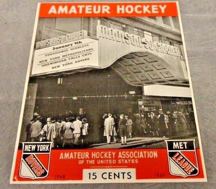 1949 AHA PROGRAM MAGAZINE HOCKEY RARE PROVIDENCE VS NEW YORK / NY VS SHAWINIGAN