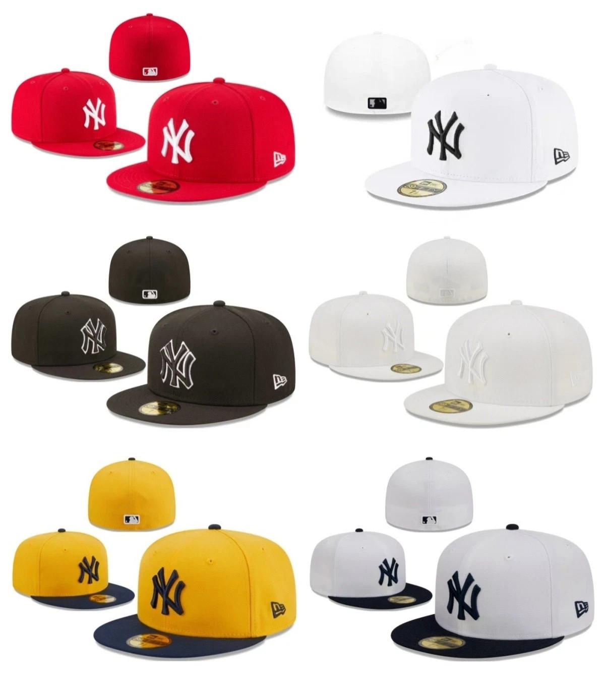 Men's New York NYY MLB Yankees Basic 59FIFTY Fitted Cap - 5950 Baseball Hats NWT