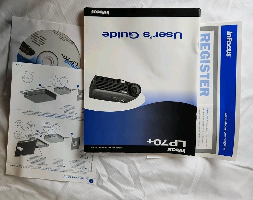 New InFocus LP70+ DLP Home Theater Projector Bundle Complete New Open Box