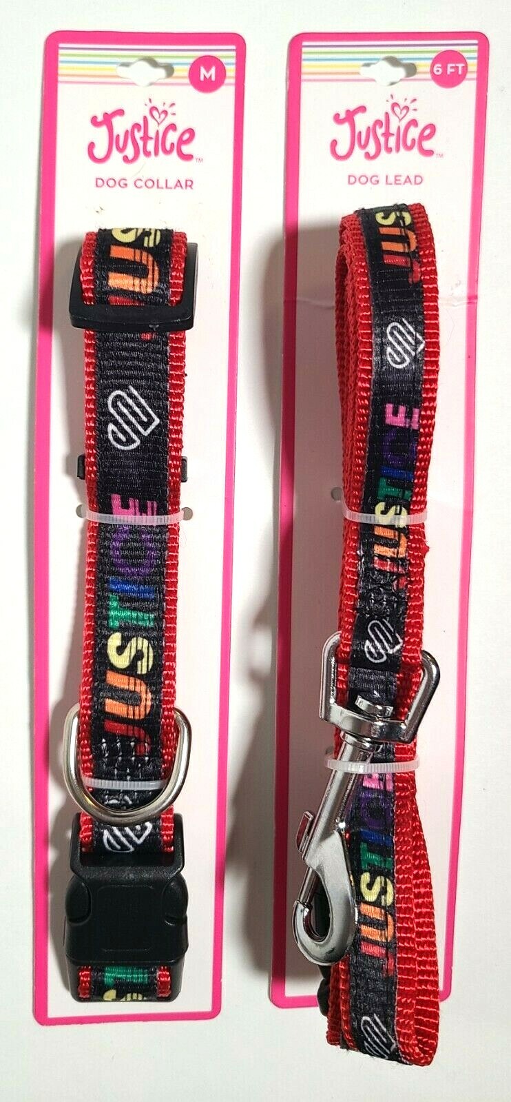 New JUSTICE Pet Collar Medium and Leash 6ft Set