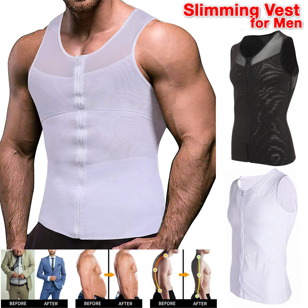 Men's Compression Shirt To Hide Gynecomastia Moobs Slimming Shaper Abs Tank Tops