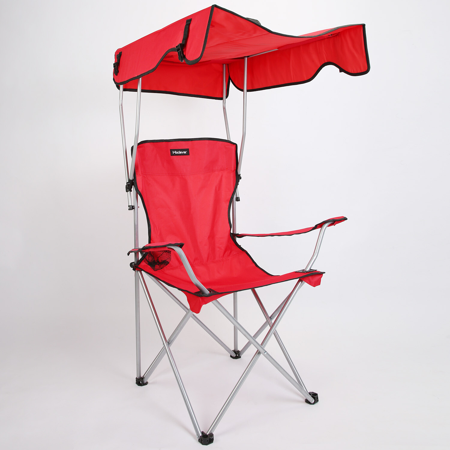 Red Folding Canopy Chair Sun Protection Camping Chair For Outdoor Beach Picnic