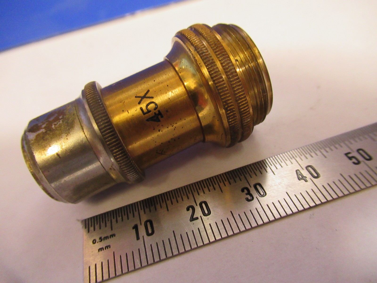 ANTIQUE BRASS OBJECTIVE "6L" ERNST LEITZ GERMANY MICROSCOPE PART V1-A-87