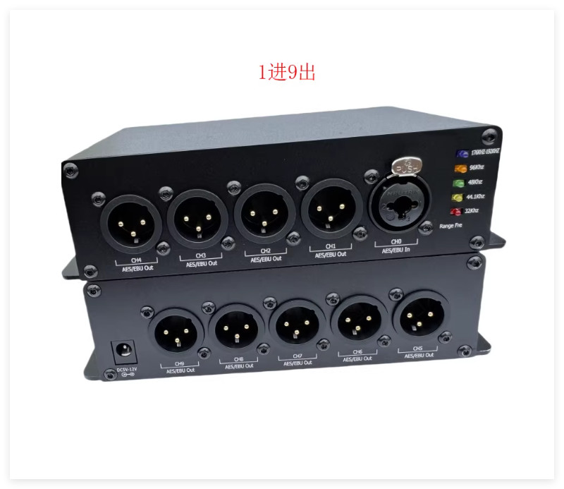 The digital audio distributor supports 32Khz-192Khz sampling rates AES/EBU/AES3