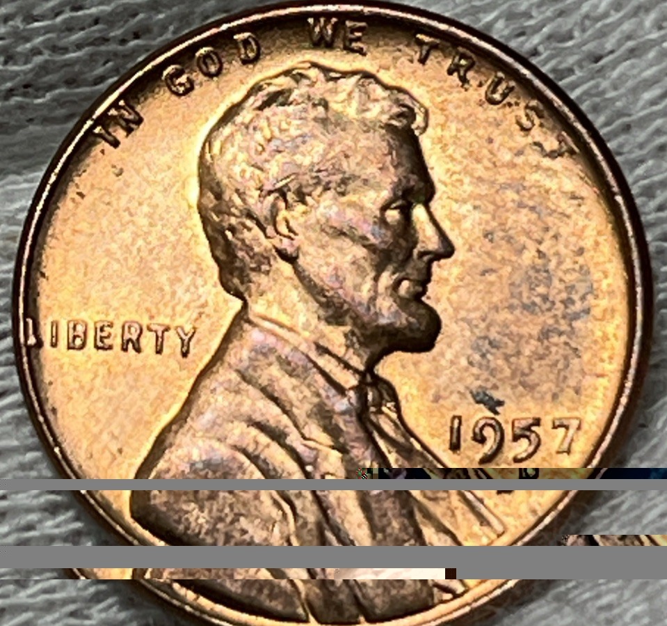 1957 D Lincoln Wheat Penny Errors Die Clash Uncirculated