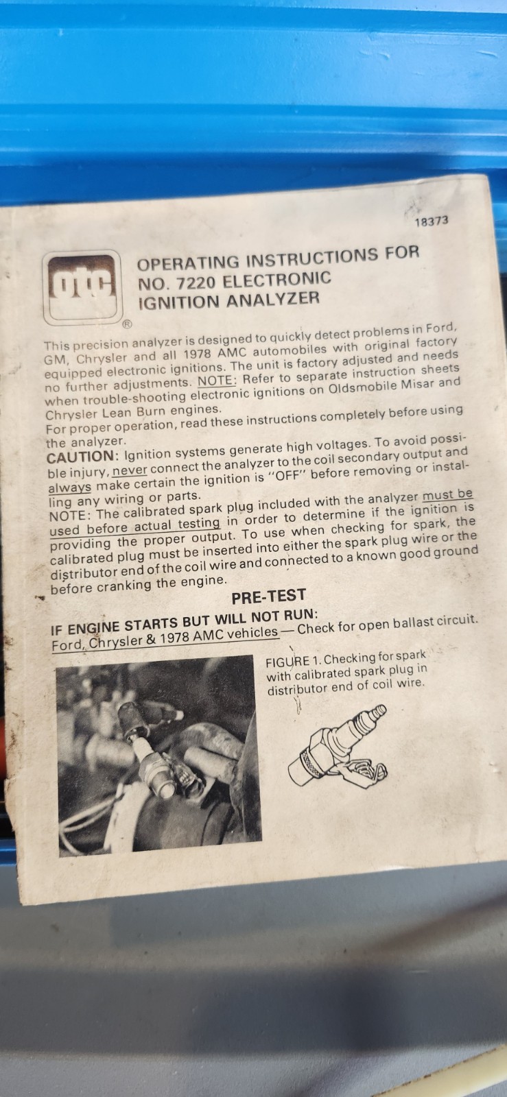 ELECTRONIC IGNITION ANALYZER OTC 7220-K