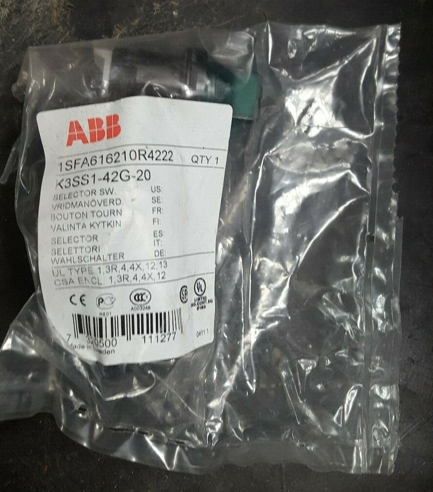 ABB K3SS1-42G-20 1SFA616210R4222 SELECTOR SWITCH (IN24S3B3)