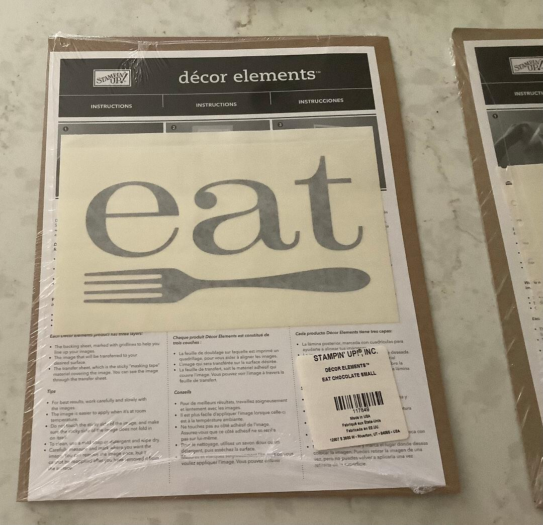 BRAND NEW STAMPIN' UP DECOR ELEMENTS EAT CHOCOLATE SMALL SEALED