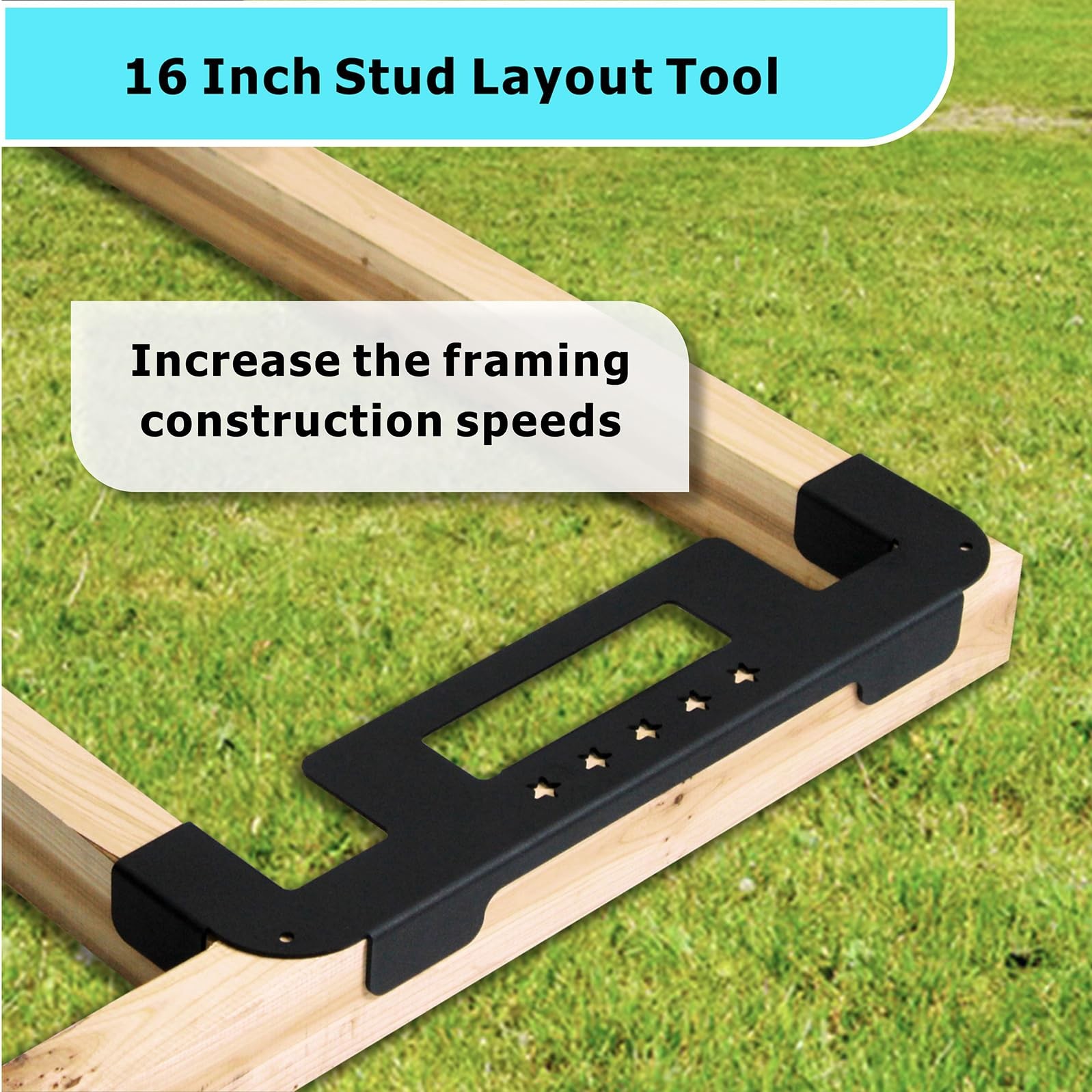 Wdwlbsm 1PCS Framing Tools 16 Inch Stud Layout Tool, Framing Spacing Tool, Wa...