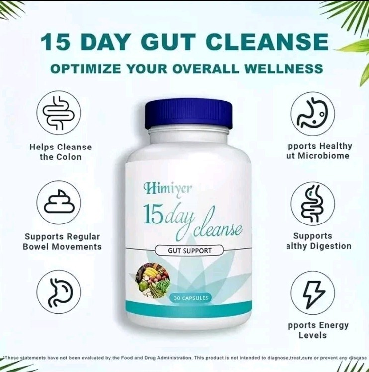 Himiyer 15 Day Gut & Colon Detox Cleanse  Senna, Psyllium, Non-GMO