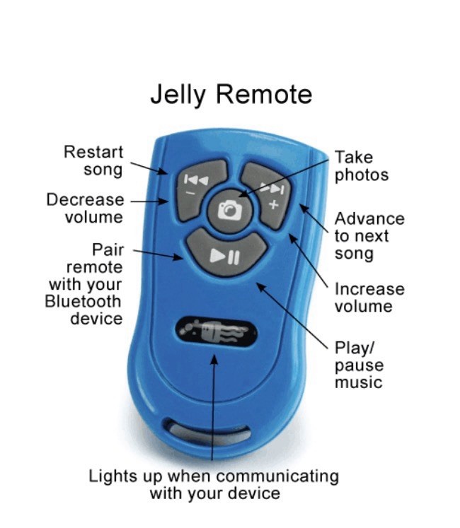 Square Jellyfish - Bluetooth Remote Compatible with iPhone (iOS) and Android