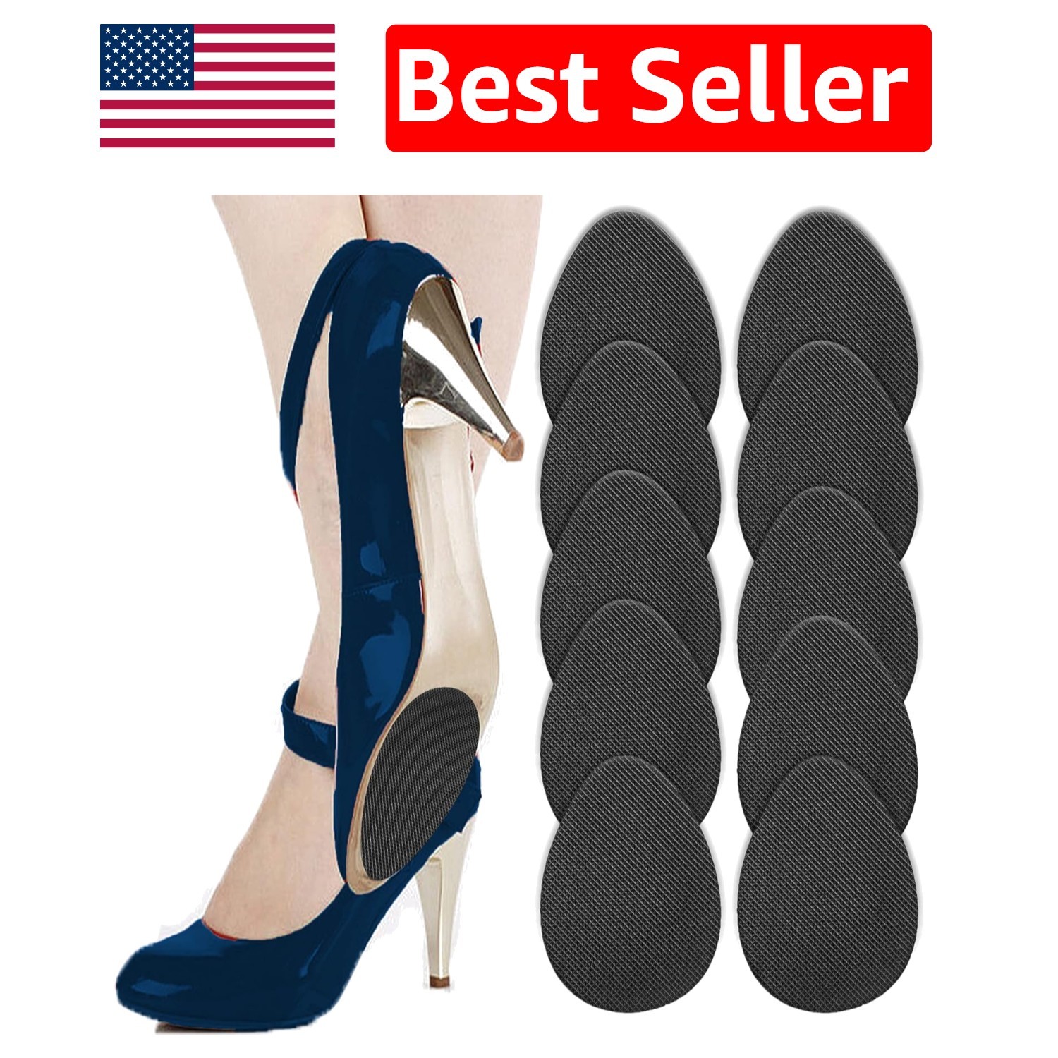 Versatile Non-Slip Shoe Stickers - 5 Pairs Rubber Grips for High Heels & More