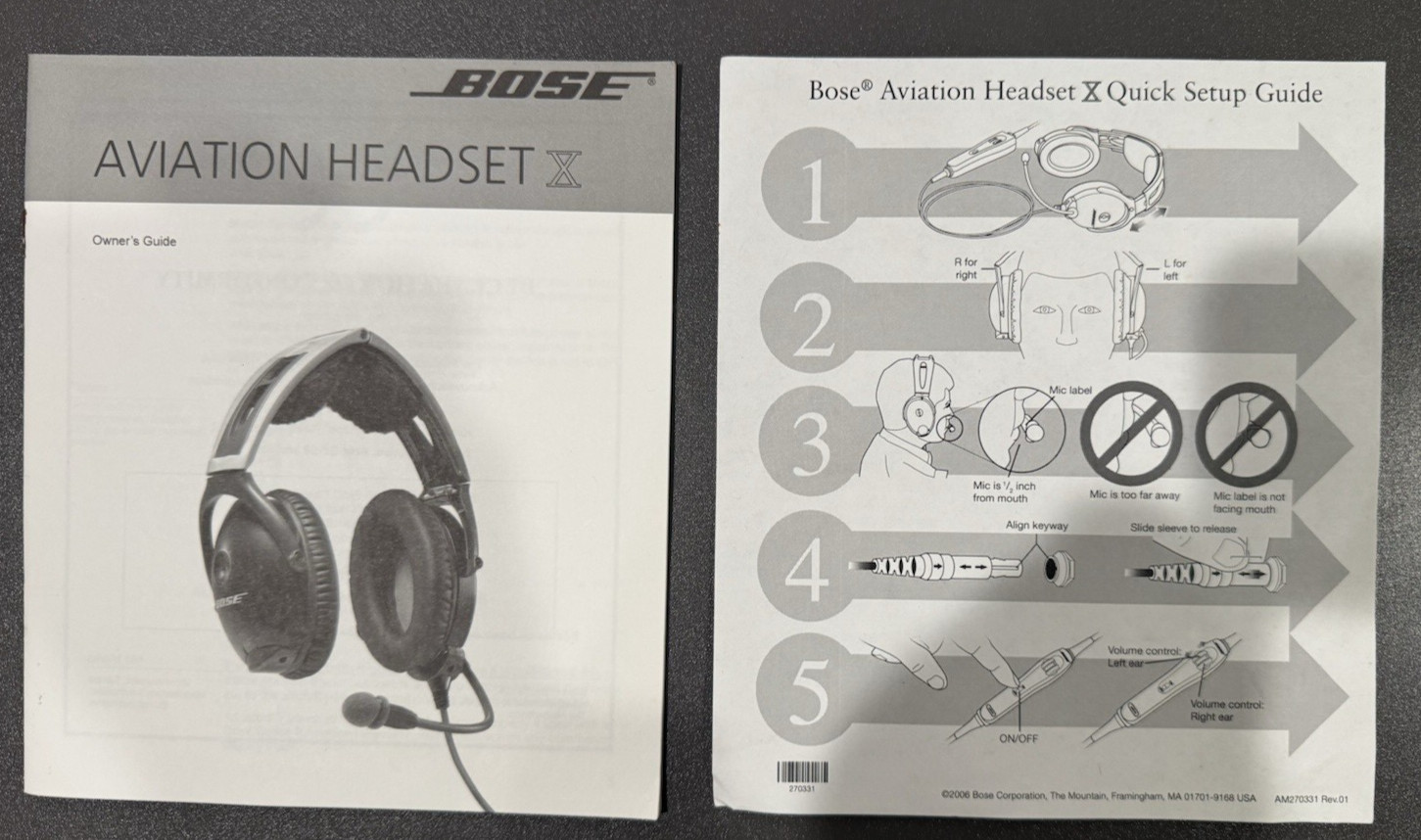 Bose Aviation Headset "X", ANR Aviation Headset, Panel Powered LEMO 6-Pin