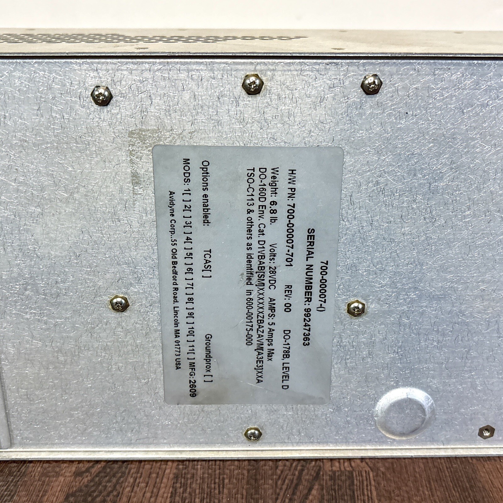 Avidyne EX500 EX 500 MFD 700-00007-701 - Removed Working