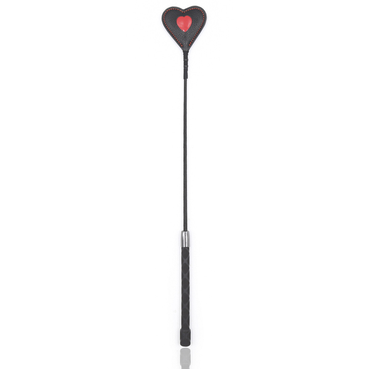 18 inches Heart Shaped Riding Crop PU Leather Flogger Horse Long Whip Bondage SM