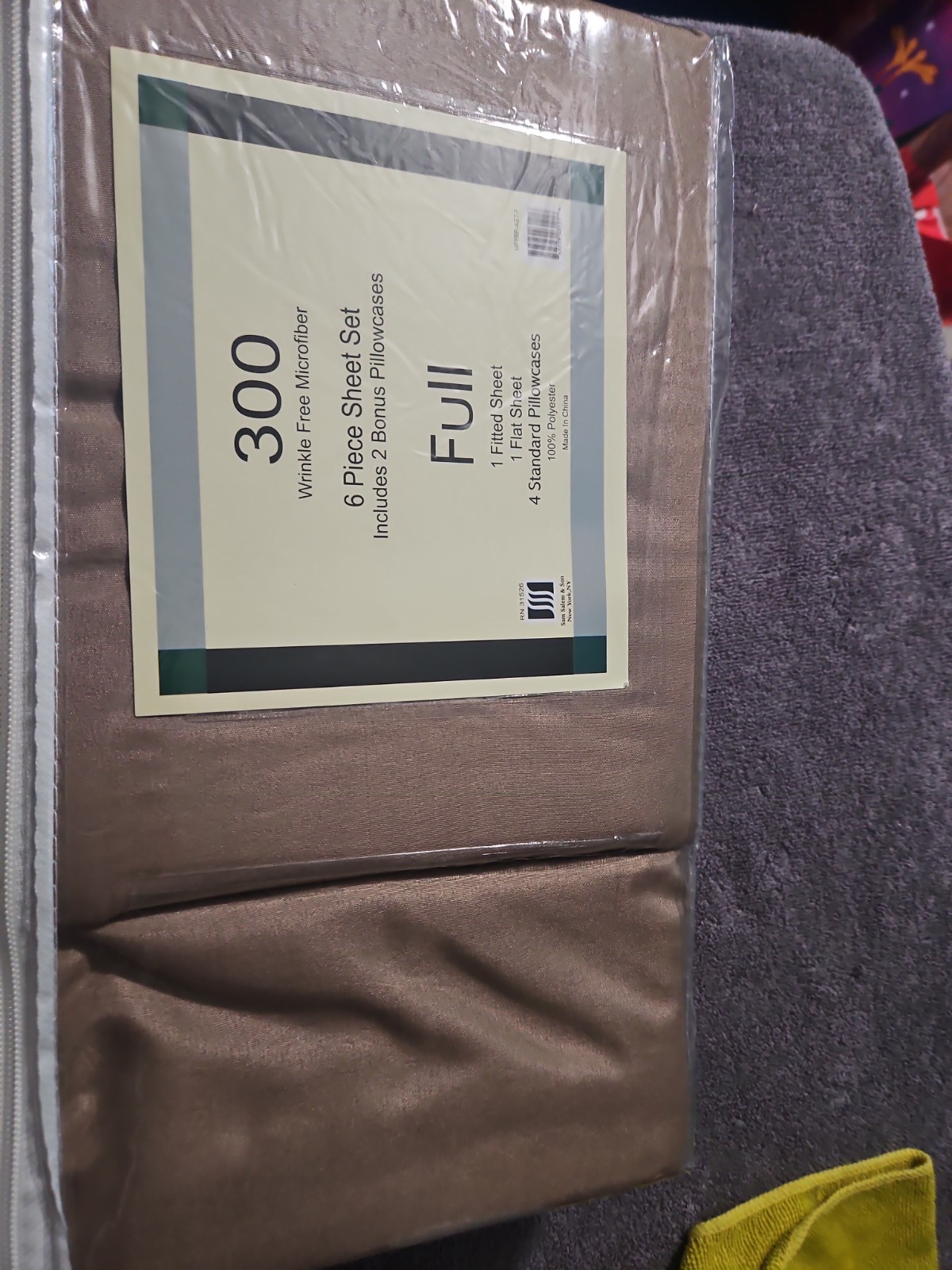 SAM SALEM & SON. 300 6PC SHEET SET. 2 Bonus Pillowcases (FULL) 100% Polyester