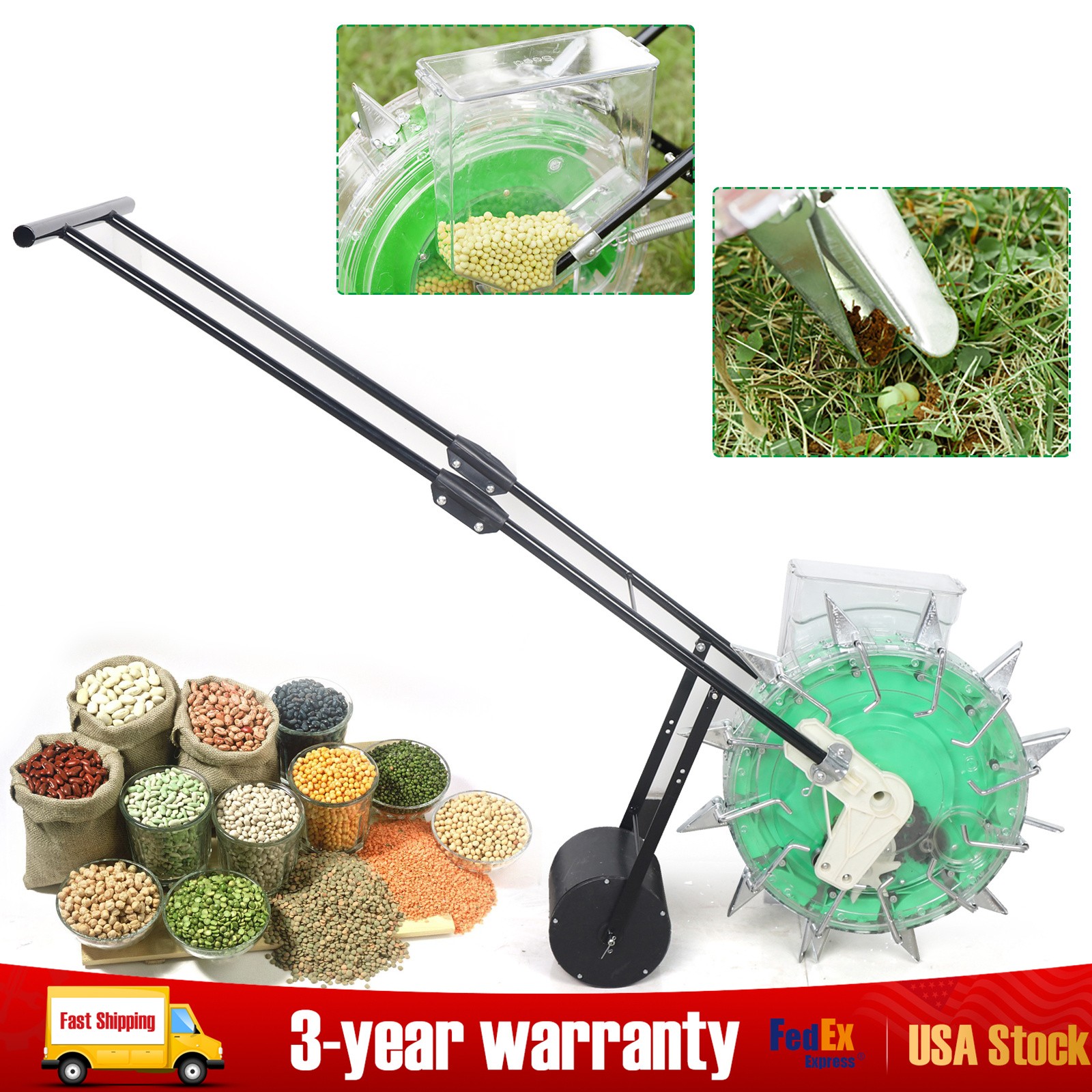Precision Sowing Hand Push Seeder Corn, Soybeans Planter and Fertilizer Machine