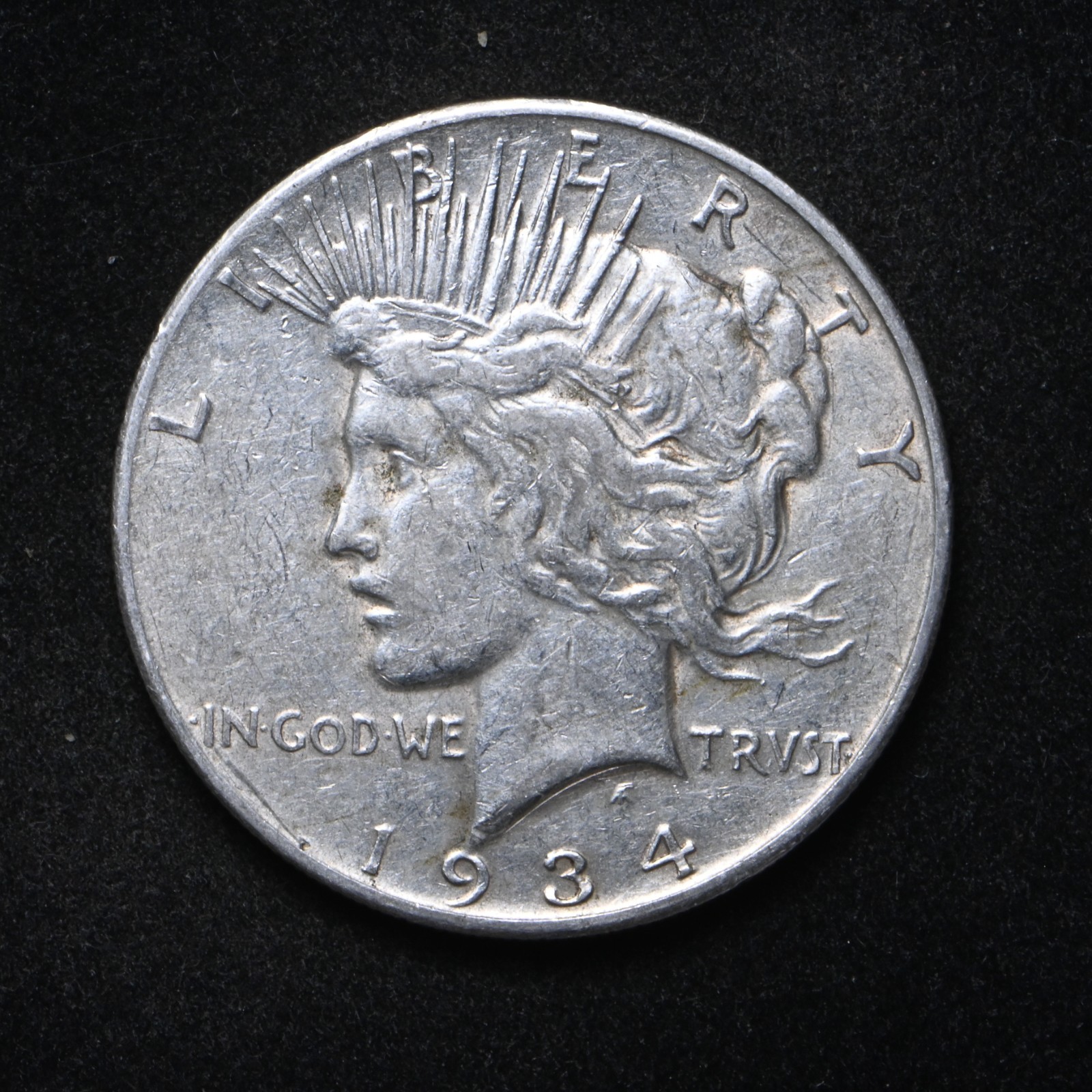 1934-S Peace Silver Dollar XF++ (cn16818)