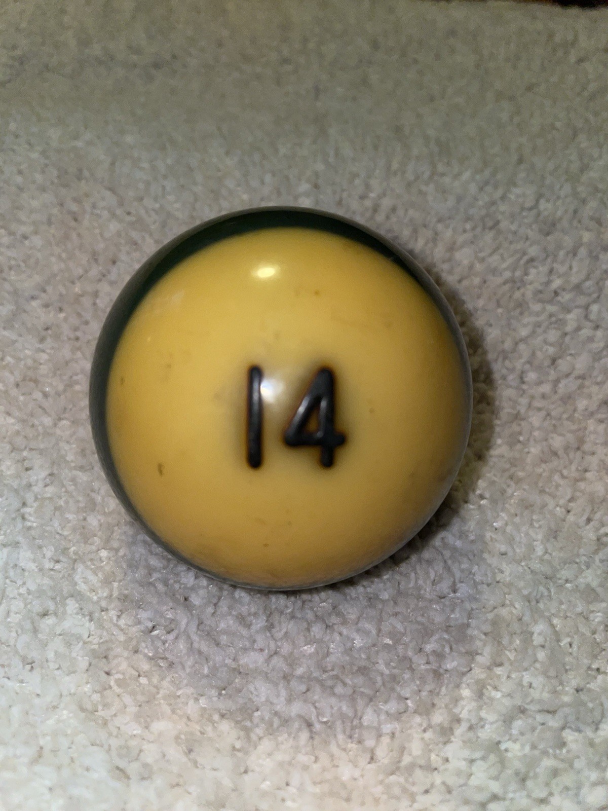 Vintage Pool Ball Number 14 Billiard