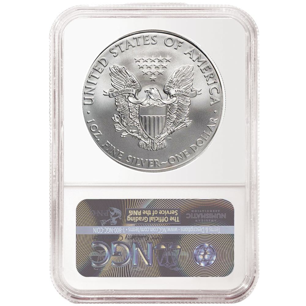 2019 1 oz Silver American Eagle $1 Coin NGC MS69 Brown Label