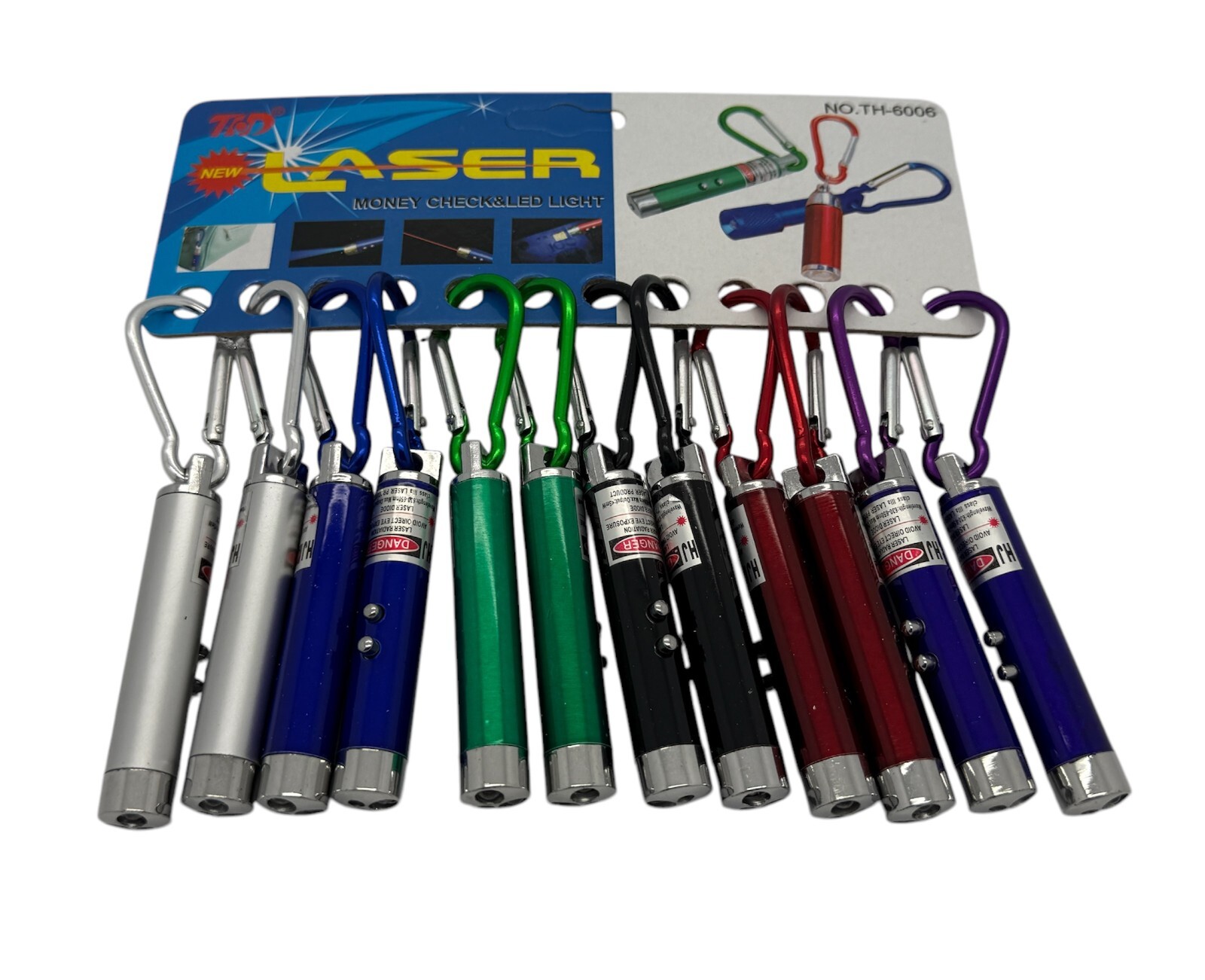 12 Mini Laser Light Red Pointer LED Flashlights Key chain Presentation Survival