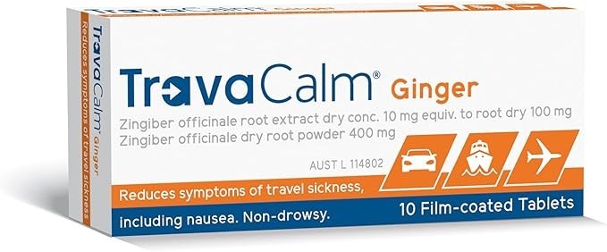 TravaCalm Ginger 10 Tablets Australia Exp 02/2027