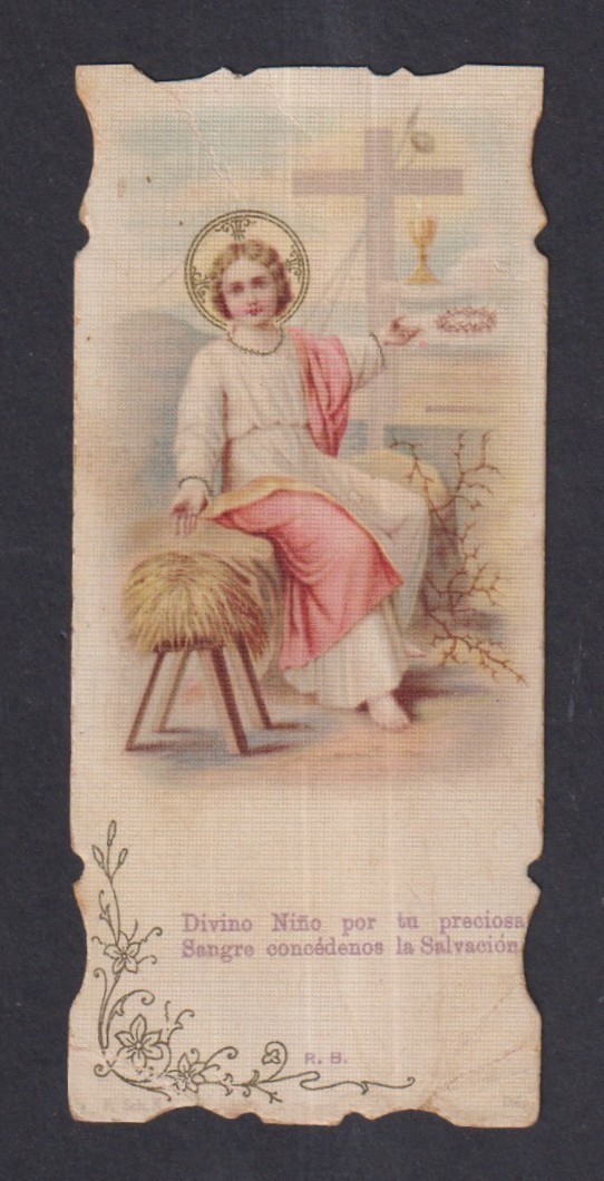 Holy card antique del Niño Jesus santino image pieuses estampa