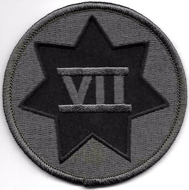 3" ACU Army Grey Gray Black VII Corps 7th Corps Embroidered Sew On Patch