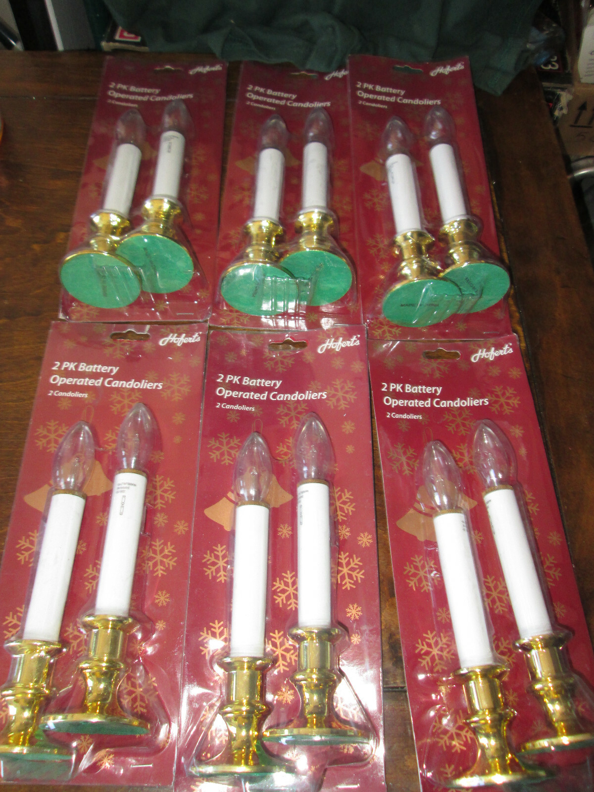 Hofert's 9" x 2.5" Gold Base LED Battery Operated Candle 6 - 2 Packs