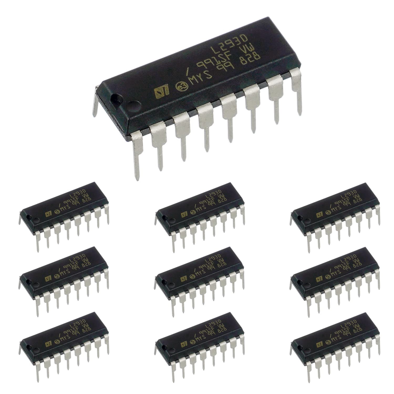 BOJACK 16-pin IC Stepper Motor Drivers Controllers L293 L293D (Pack of 10）