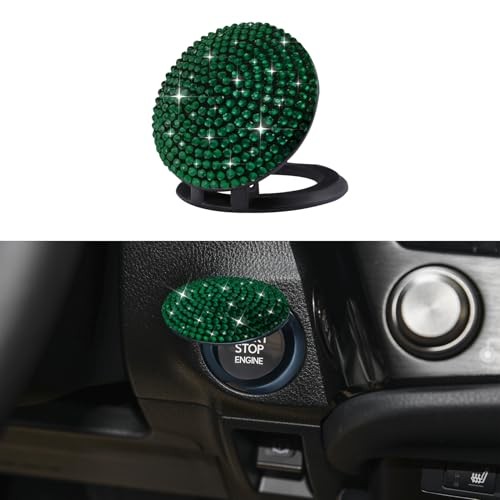 Bling Car Engine Start Button Cover, Car Start Protective Cover, Anti Green