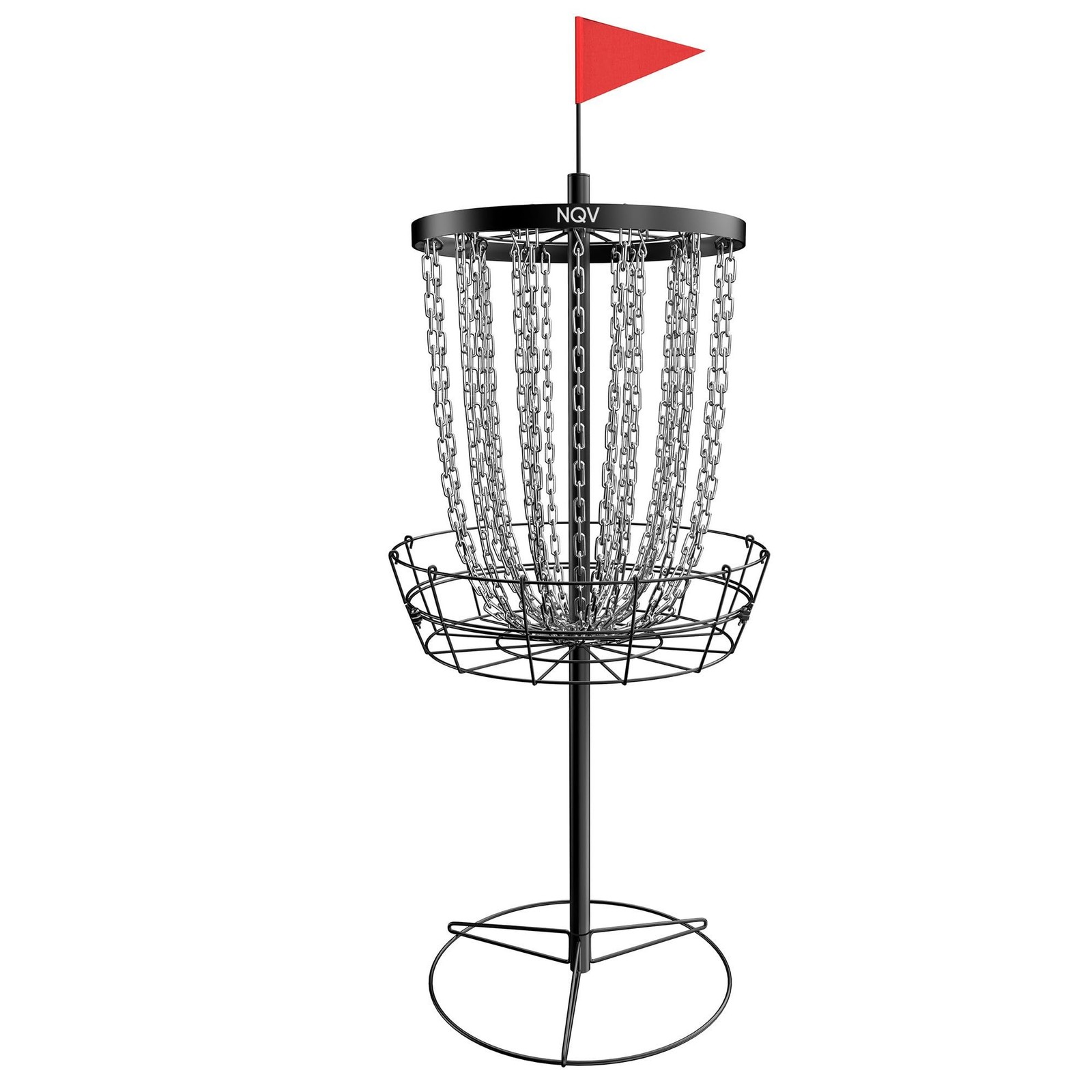 NQV PRO Disc Golf Basket,Portable Disc Golf Target with Heavy Duty 24 Chains,...