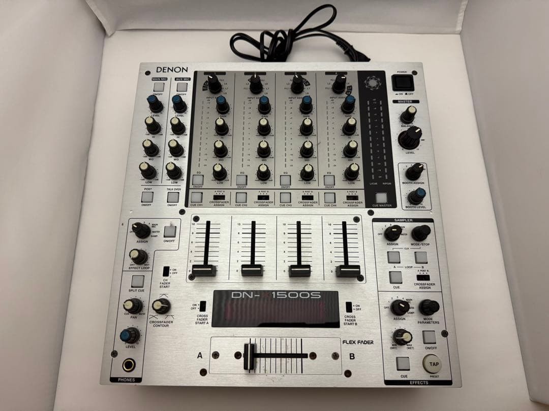 Junk DENON DN-X1500S DJ Mixer Silver 3-Channel Crossfader Tape Mark