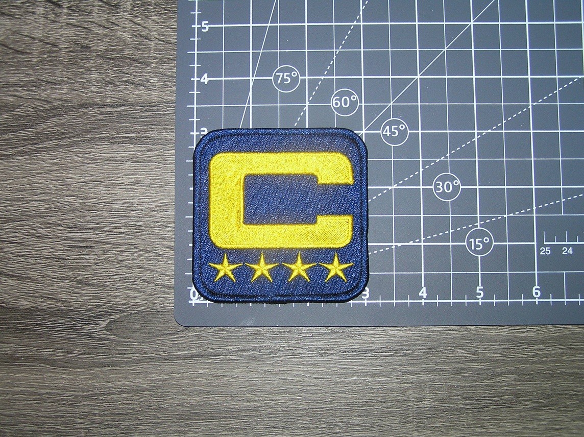 Navy Captain C Patch 4 Star (All Gold) Embroidered Iron On Patch 3" x 3"
