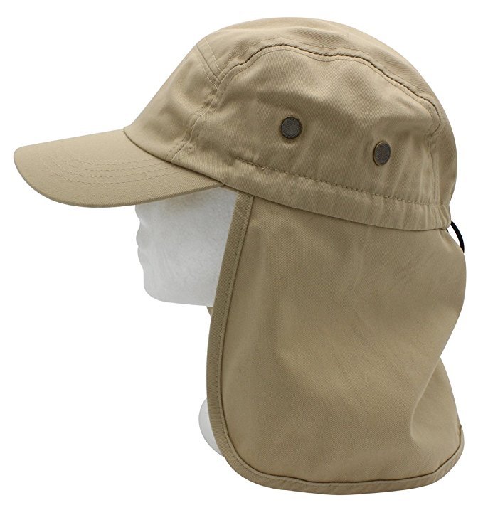 Mens Outdoor Fishing Hiking Army Military Snap Brim Neck Cover Sun Flap Hat SJP