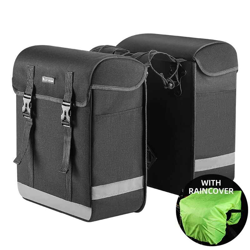 Bike Pannier Bags Bicycle Rear Carrier Rack Seat Trunk Storage Saddle Bag 33L