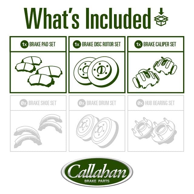 Front Replacement Calipers and Brake Disc Rotors and Ceramic Stock Replacement