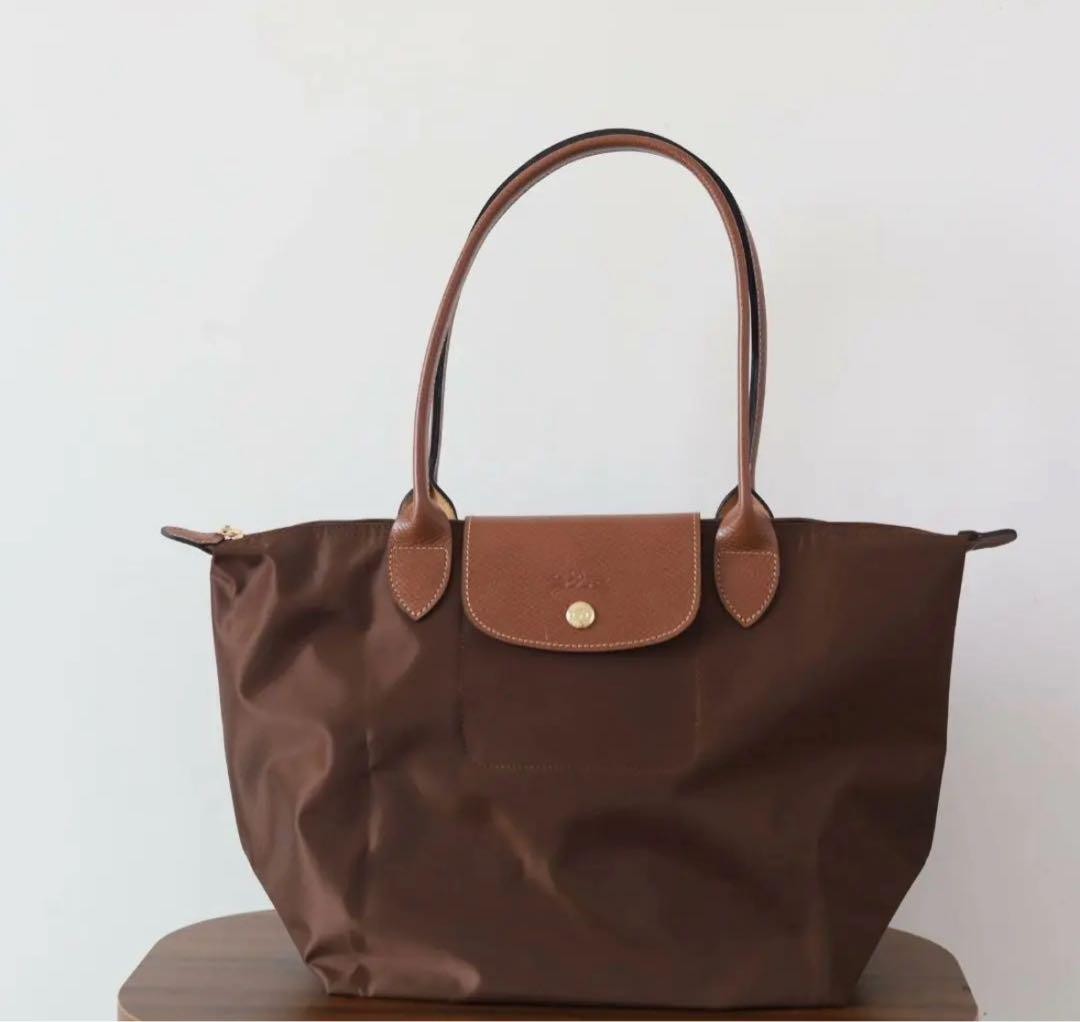 Longchamp Pliage Club Large Tote Brown Nylon New From Japan