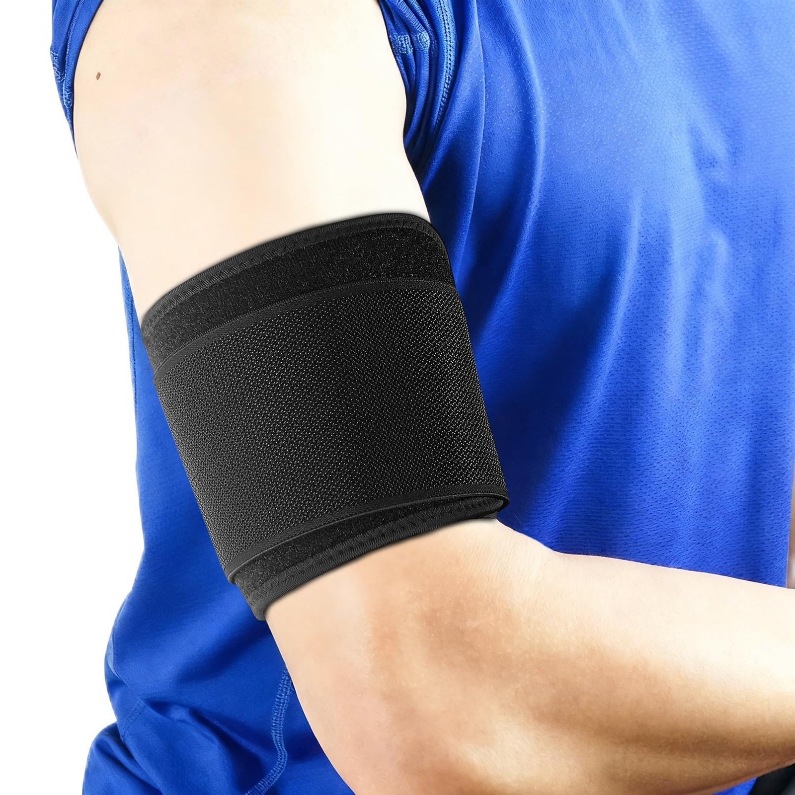 Luwint Compression Upper Arm Sleeve Wrap, Adjustable Bicep Medium, Black